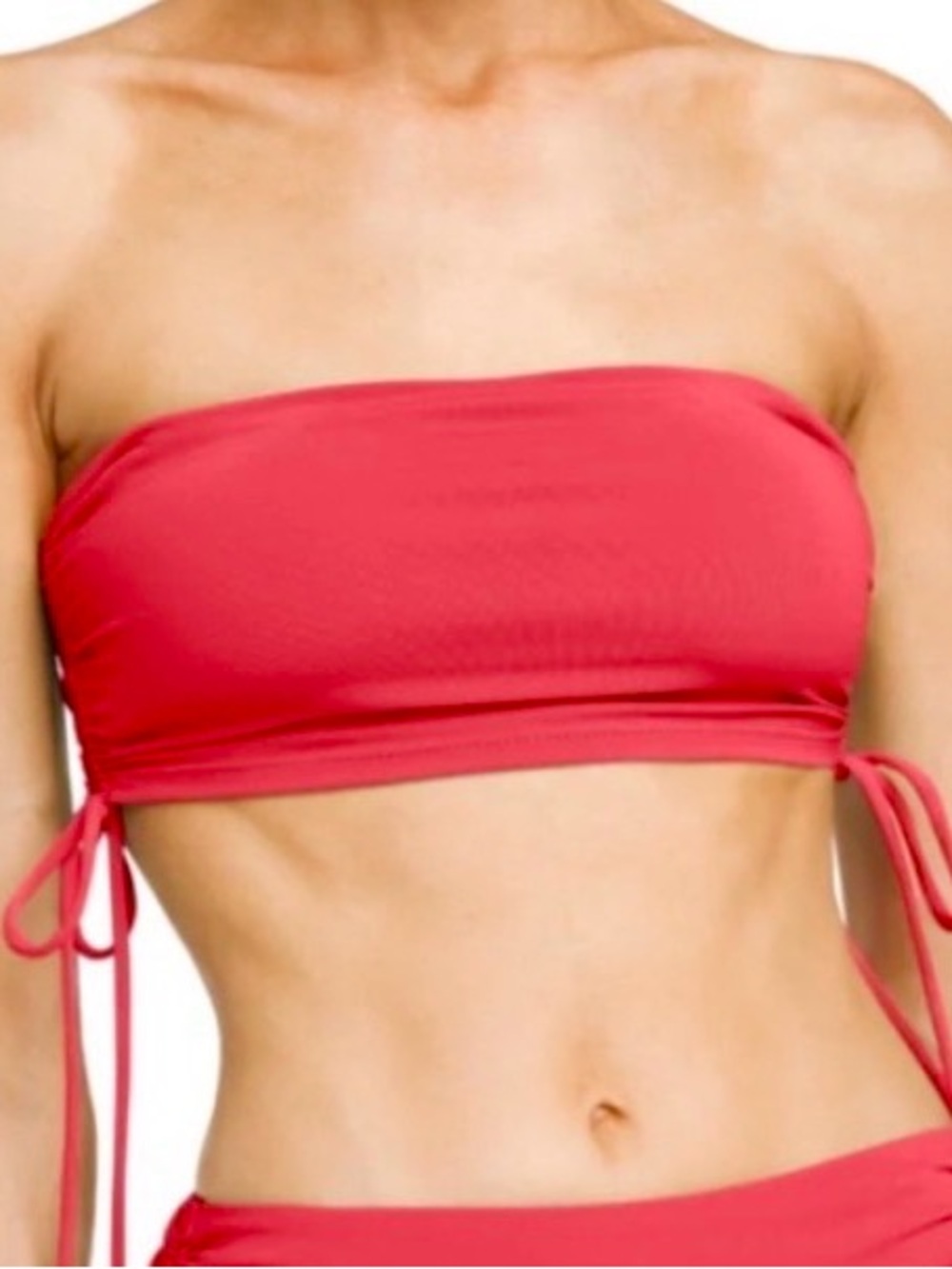 Robin Piccone Red Women’s Strapless Bandeau Bikini